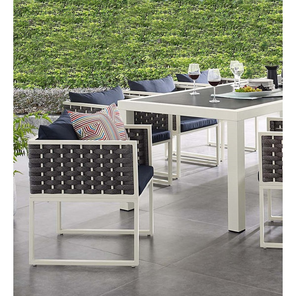 BSD National Supplies Modern Grey And White Outdoor Dining Chairs With